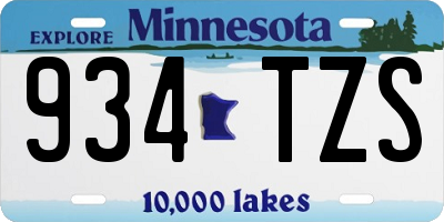 MN license plate 934TZS