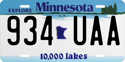 MN license plate 934UAA