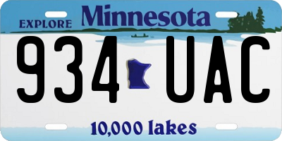 MN license plate 934UAC