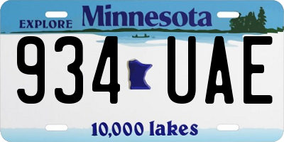 MN license plate 934UAE