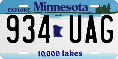 MN license plate 934UAG