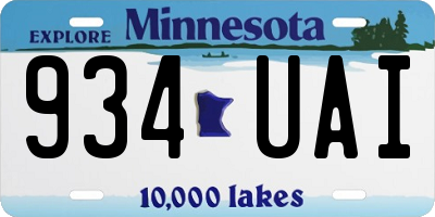 MN license plate 934UAI