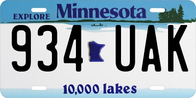MN license plate 934UAK