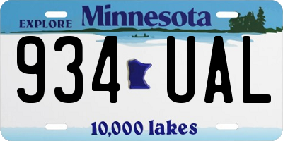 MN license plate 934UAL