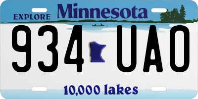 MN license plate 934UAO