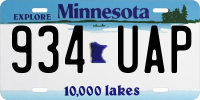MN license plate 934UAP