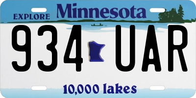 MN license plate 934UAR