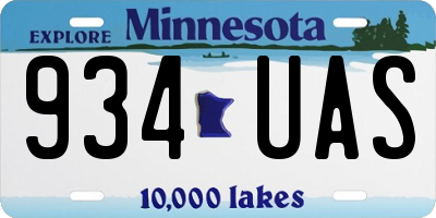 MN license plate 934UAS