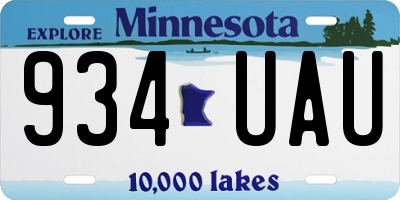 MN license plate 934UAU