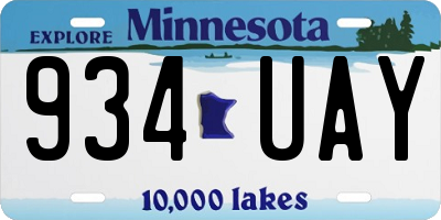 MN license plate 934UAY