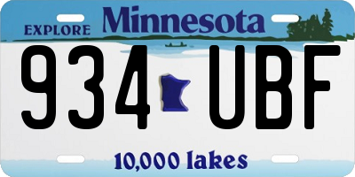 MN license plate 934UBF