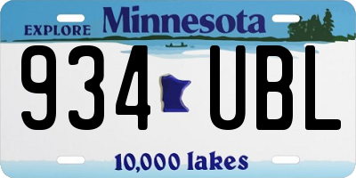 MN license plate 934UBL