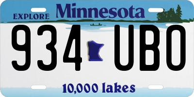 MN license plate 934UBO