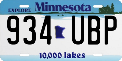 MN license plate 934UBP