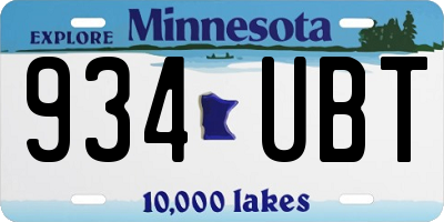 MN license plate 934UBT