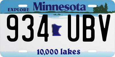 MN license plate 934UBV