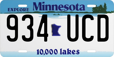 MN license plate 934UCD