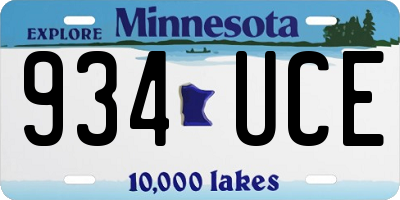 MN license plate 934UCE