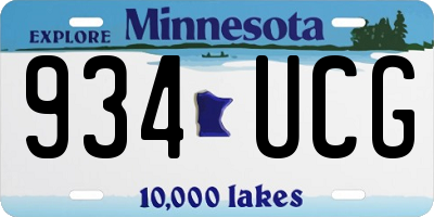 MN license plate 934UCG