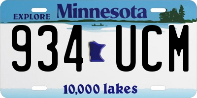 MN license plate 934UCM