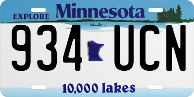 MN license plate 934UCN