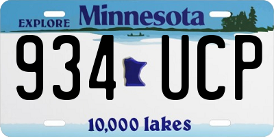 MN license plate 934UCP
