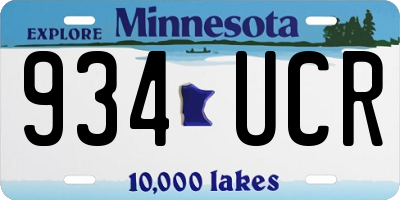 MN license plate 934UCR