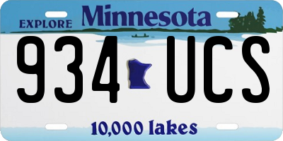 MN license plate 934UCS