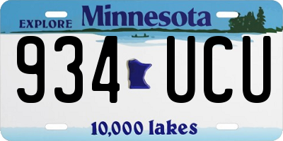 MN license plate 934UCU