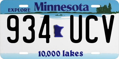 MN license plate 934UCV