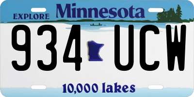 MN license plate 934UCW