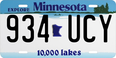 MN license plate 934UCY