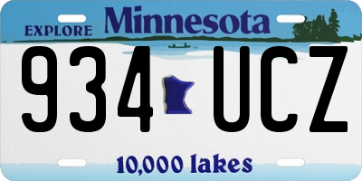 MN license plate 934UCZ