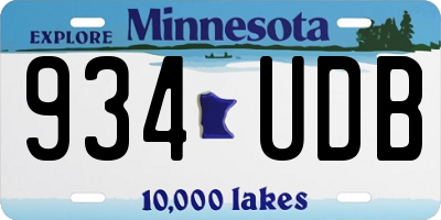 MN license plate 934UDB