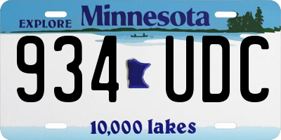 MN license plate 934UDC