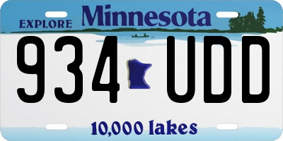 MN license plate 934UDD