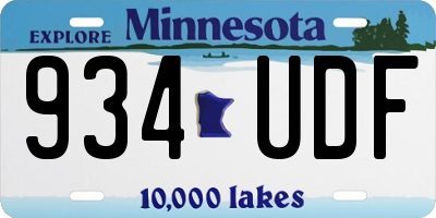 MN license plate 934UDF