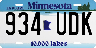 MN license plate 934UDK