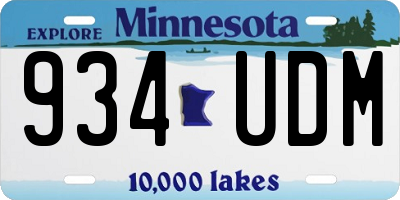 MN license plate 934UDM