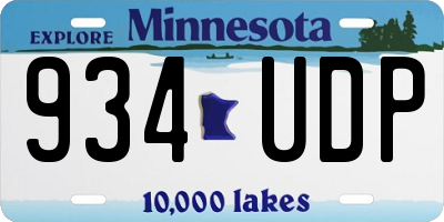 MN license plate 934UDP