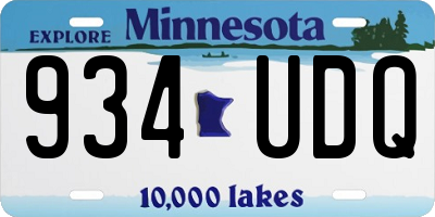 MN license plate 934UDQ
