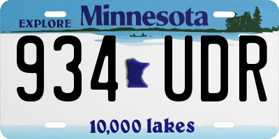 MN license plate 934UDR