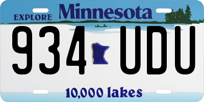 MN license plate 934UDU