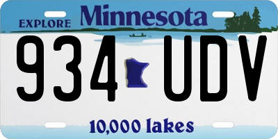 MN license plate 934UDV