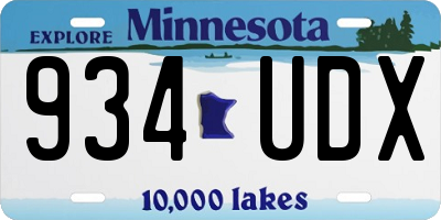 MN license plate 934UDX