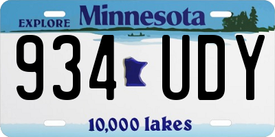 MN license plate 934UDY