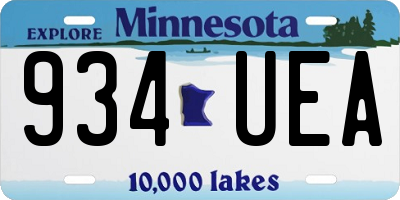 MN license plate 934UEA