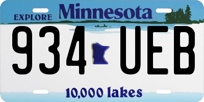 MN license plate 934UEB