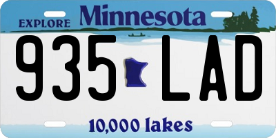 MN license plate 935LAD