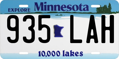 MN license plate 935LAH